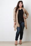 Contrast Ribbing Handkerchief Cardigan