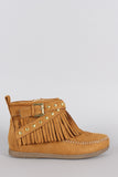 Soda Fringe Cuff Western Moccasin Booties