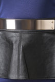 Plate Front Vegan Leather Skirt Belt