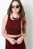 Side Sleeveless Scoop Ribbed Crop Top