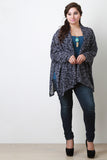 Shawl Collar Open Knit Dolman Long Sleeves Cardigan