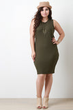 Ribbed Jersey Side Cutout Dress