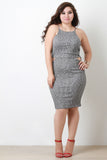 Melange Ribbed Side Cutout Dress