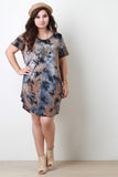 Tie Dye Short Sleeves T-Shirt Dress