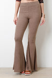 Rib Knit Bell Bottom Pants