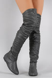 Slouchy Over-the-Knee Flat Boot