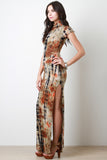 Casual Tie Dye Double Side Slit Maxi Dress