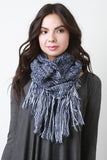 Two-Tone Fringe Muffler Scarf