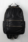 Double Zip Vegan Leather Backpack