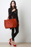 Reversible Suede And Leather Tote Bag