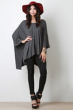 Oversized Drape Dolman Sleeves High Low Top