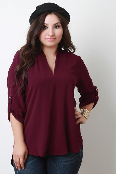 Chiffon Quarter Sleeves Oversized Top