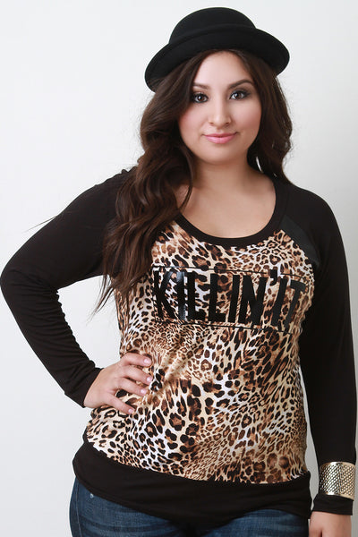 Killin' It Print Leopard Baseball Tee