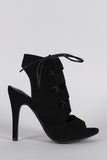 Cutout Corset Lace Up Open Toe Heel