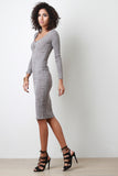 Marled Vertical Ribbed Knit Dress