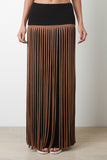 Contrast Tier Suede Fringe Maxi Skirt