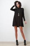 Mock Neck Long Sleeve Shift Dress