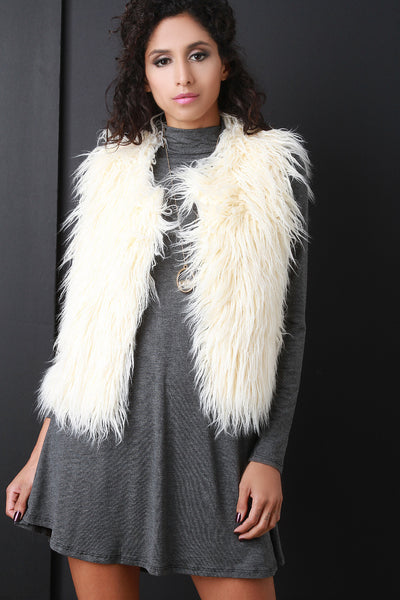 Solid Faux Fur Vest