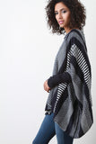 Striped Patterned Knit Dolman Sweater Top