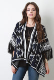 Open Front Tribal Knit Kimono