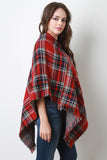 Multicolor Tartan Reversible Poncho