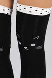 Kitty Face Thigh High Socks