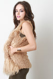 Double Texture Faux Fur Vest