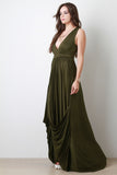 Floor Swept Drape Maxi Dress