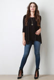 Slit Dolman Sleeves High Low Top