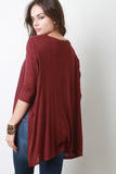 Slit Dolman Sleeves High Low Top