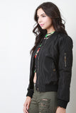 Zipped Up Bomber Puffer Jacket