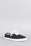 Qupid Polka Dot Round Toe Lace Up Sneaker