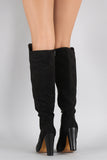 Half and Half Riding Chunky Heel Boots