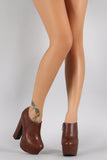 Dollhouse Round Toe Platform Heeled Booties