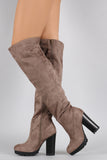 Bamboo Over the Knee Platform Chunky Lug Boots