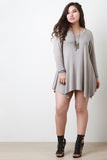 Long Sleeve Handkerchief Mini Dress