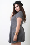 Melange Ribbed Relaxed Keyhole Dress