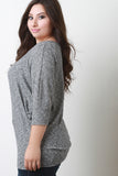 Melange Ribbed Knit Dolman Top