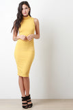 Sleeveless Mock Neck Midi Dress