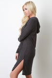 Heathered Hoodie Long Sleeved Tunic Dress