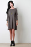 Distress Jersey Knit Tunic Dress