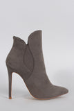 Liliana Curved Top Line Pointy Toe Stiletto Booties