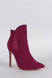 Liliana Curved Top Line Pointy Toe Stiletto Booties