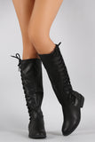 Bamboo Corset Lace Up Riding Knee High Boots