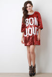 Bon Jour Sequin Short Sleeves Shift Dress