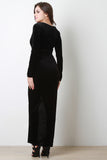 Velveteen Surplice Maxi Dress