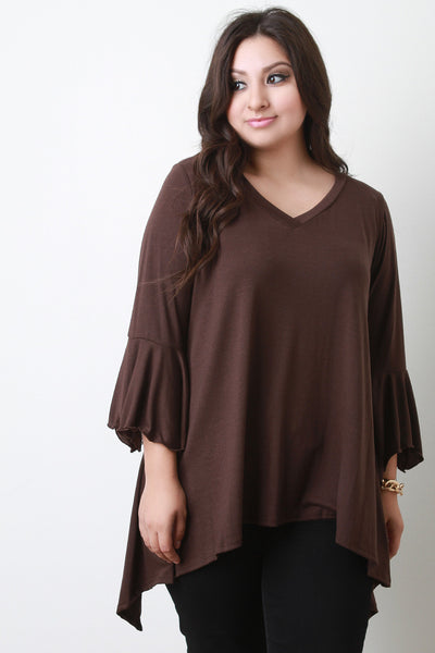 Sharkbite V-Neck Bell Sleeves Top