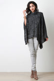 Cable Knit Turtleneck Poncho