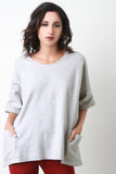 Boxy Fleece Short Sleeve Sweater Top