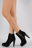 Moto Straps Platform Chunky Heel Booties